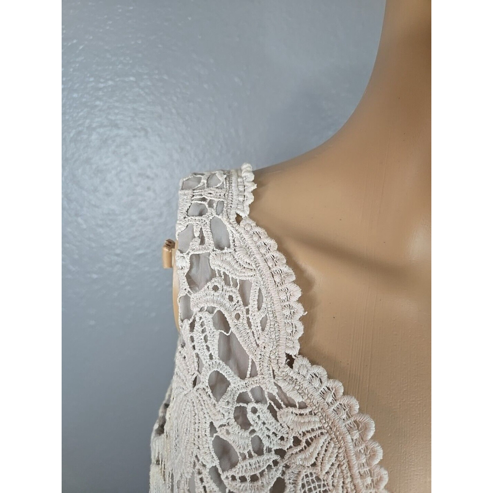 Ann Taylor Women's Ivory Lace Overlay Sleeveless Sheath Dress Size 6 - Picture 3 of 6